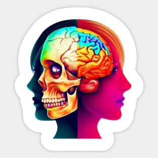 Beauty With Brain Colorful Sticker